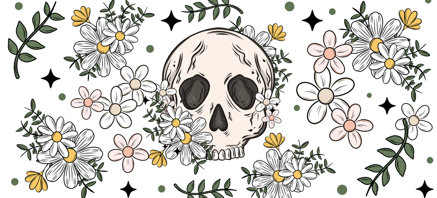 Flower Skull UV DTF Wrap