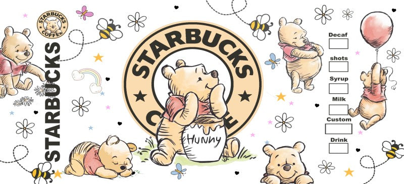 Starbies Winnie the Pooh 2 UV DTF Wrap