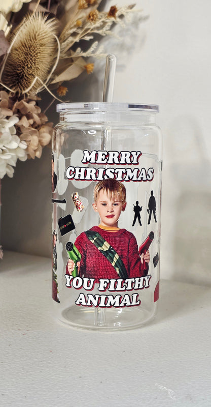 Xmas Home Alone (glass cup)