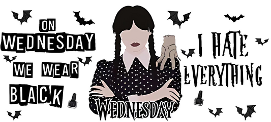 On Wednesday We Wear Black UV DTF Wrap