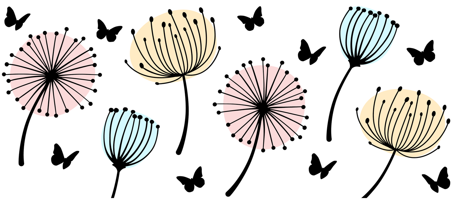 Coloured Dandelions UV DTF Wrap