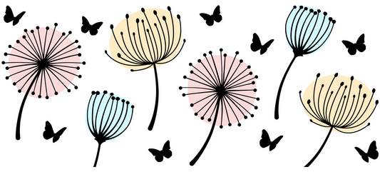 Coloured Dandelions UV DTF Wrap