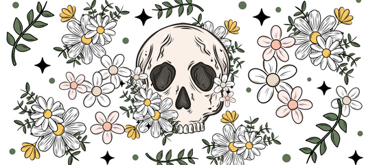 Flower Skull UV DTF Wrap