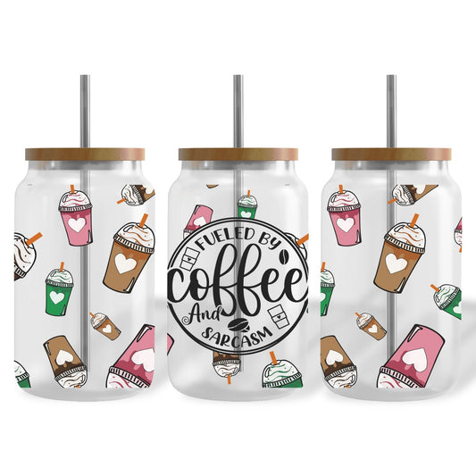 Fueled by Coffee and Sarcasm UV DTF Wrap