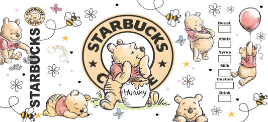 Starbies Winnie the Pooh 2 UV DTF Wrap